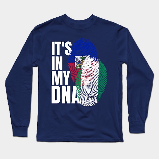 Haitian And Nigerian Mix DNA Heritage Flag Gift Long Sleeve T-Shirt by Just Rep It!!